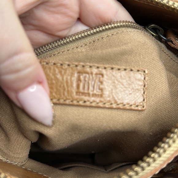 FRYE MELISSA LEATHER WOVEN STRIPED TOP HANDLE ZIP CROSSBODY SMALL TOTE BAG - Picture 13 of 14